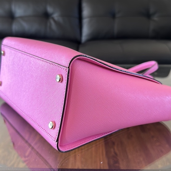 EUC Kate Spade Pink leather handbag satchel purse crossbody - Picture 10 of 16